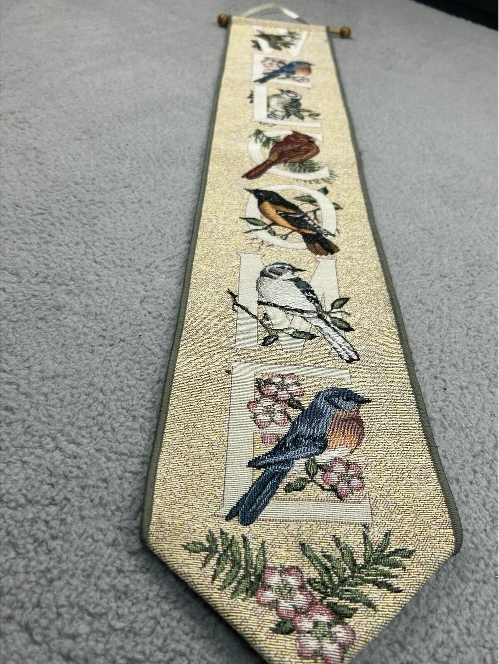 Nancy Shumaker Pallan Bird Watchers Welcome Home Woven Tapestry 6.75